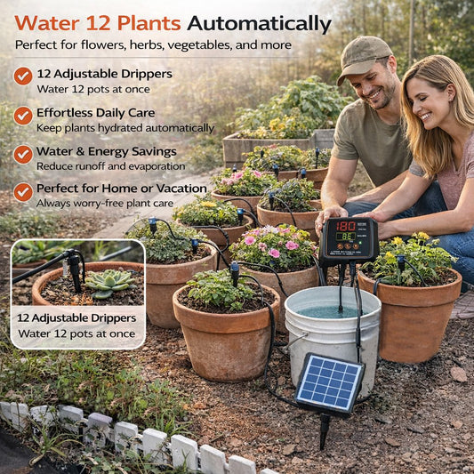12-Plant Solar Drip Irrigation Kit